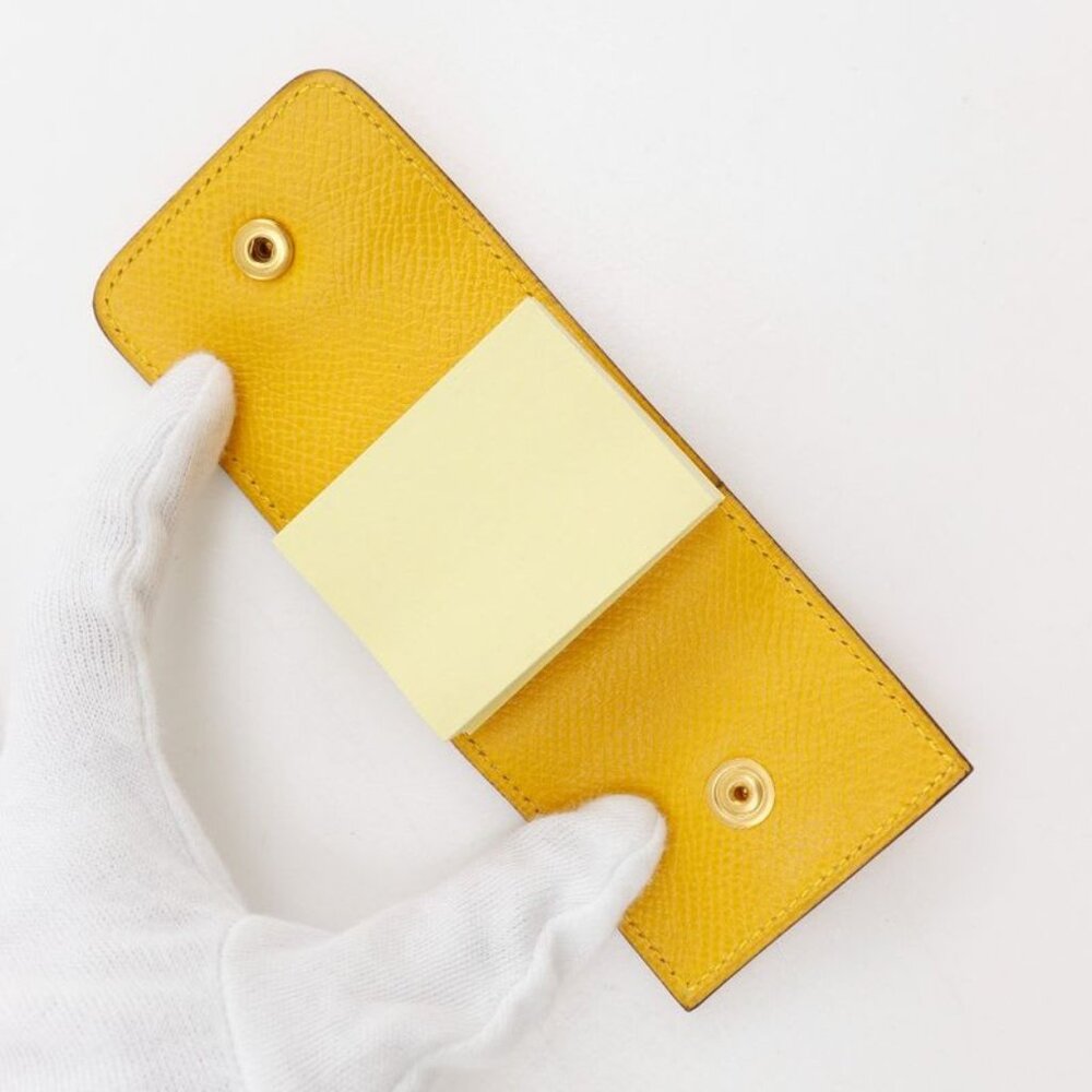Hermes Post-it Case Sticky Note Leather Yellow - Picture 6 of 9